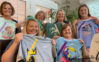 Sisters sew port access zippers on T-shirts for pediatric cancer patients